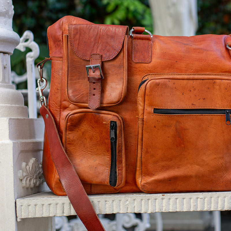Coogan Vintage-Style Leather Suitcase - Chuupul Leather 