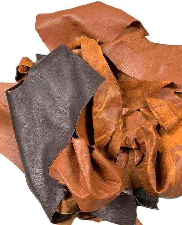 Full Grain Leather Scraps and Remnants: (Brown, 1 -5LB) - Chuupul Leather