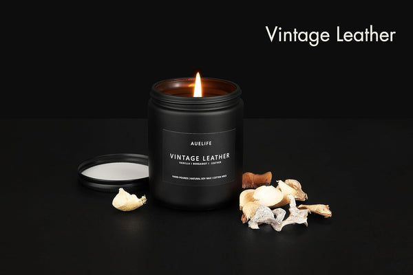 Vintage Leather Scented Candle - for Men - Chuupul Leather 